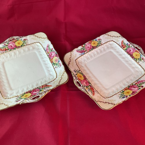 Pair square cake plates - pair,
